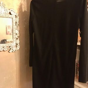 Uniqlo long-sleeve crew neck mini dress, black, small